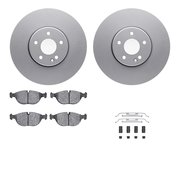 DYNAMIC FRICTION CO 4512-63148, Geospec Rotors with 5000 Advanced Brake Pads includes Hardware, Silver 4512-63148